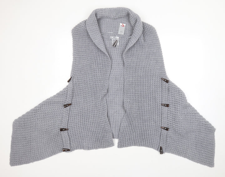 F&F Womens Grey Round Neck  Acrylic Cardigan Jumper Size 16