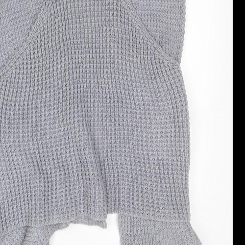 F&F Womens Grey Round Neck  Acrylic Cardigan Jumper Size 16