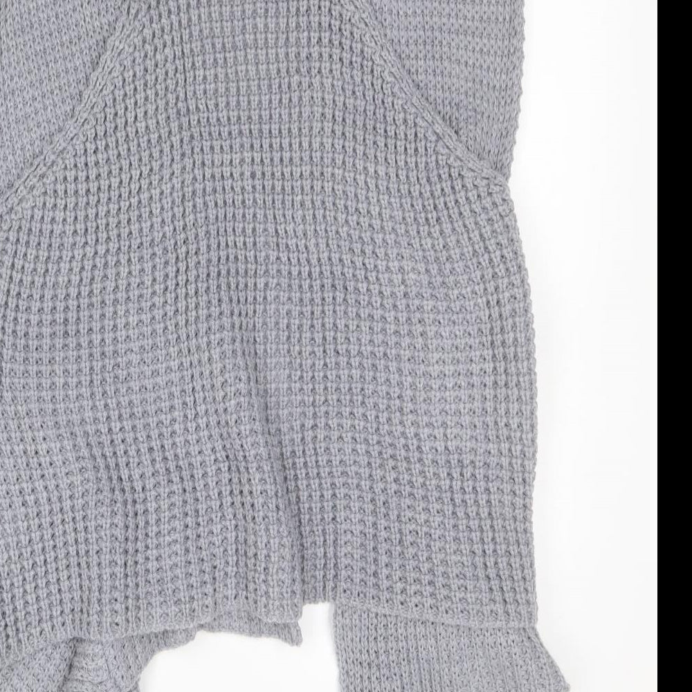F&F Womens Grey Round Neck  Acrylic Cardigan Jumper Size 16