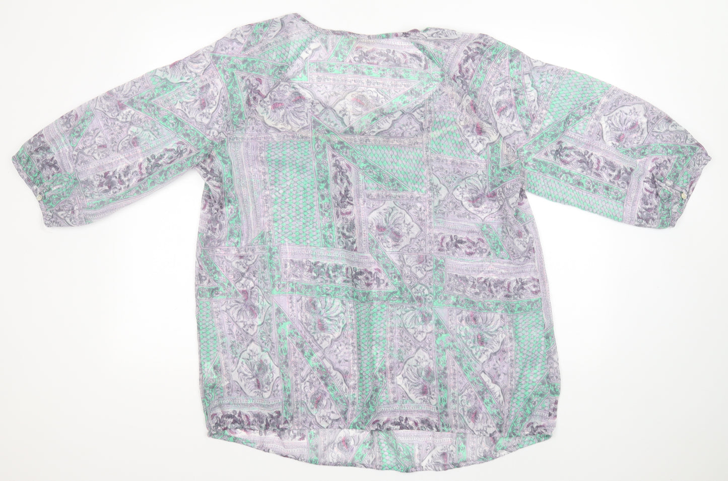 Indigo Womens Multicoloured Floral Polyester Basic Blouse Size 20 Round Neck