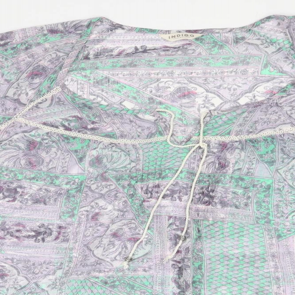 Indigo Womens Multicoloured Floral Polyester Basic Blouse Size 20 Round Neck