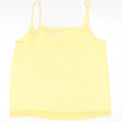 George Womens Yellow  Cotton Basic Tank Size 18 V-Neck