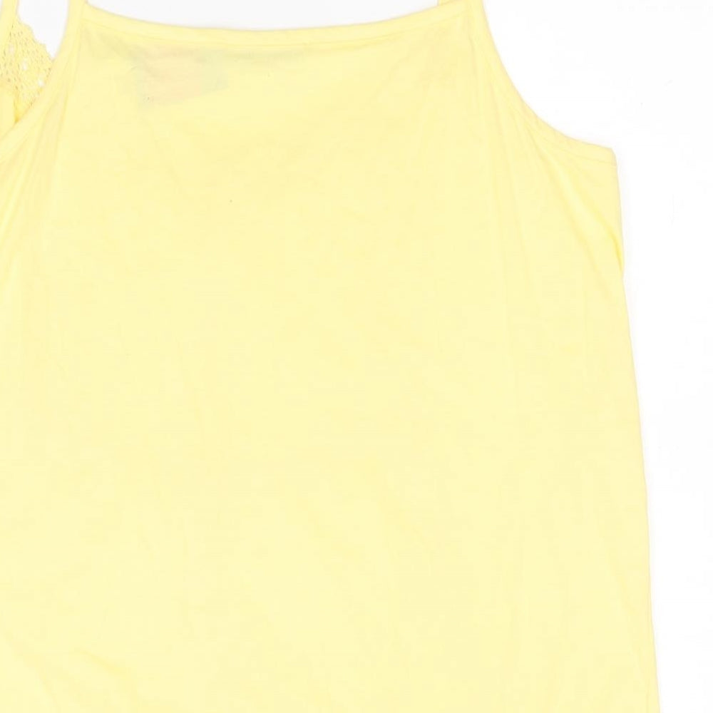 George Womens Yellow  Cotton Basic Tank Size 18 V-Neck