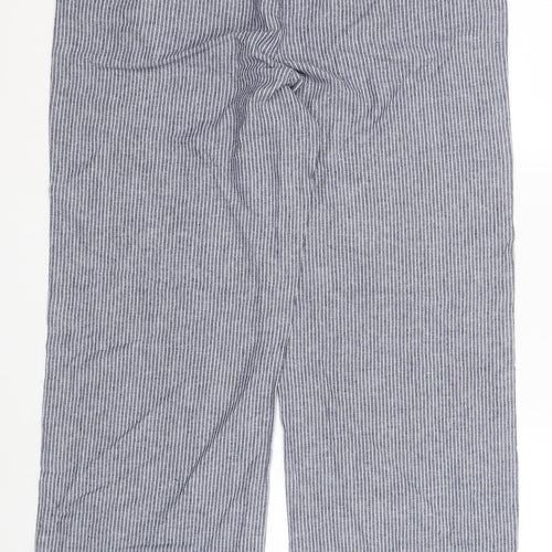 NEXT Womens Blue Striped Linen  Pyjama Pants Size 16