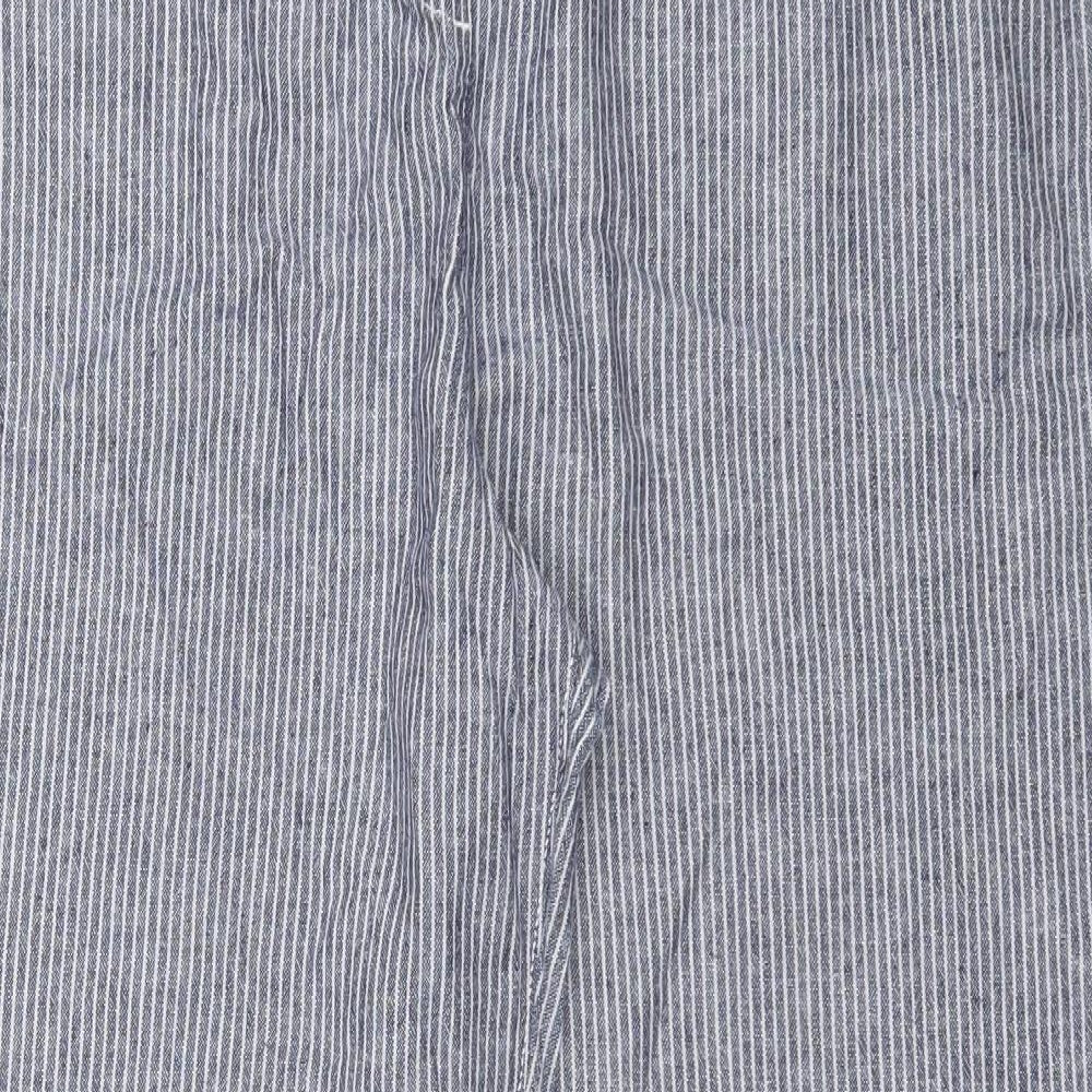 NEXT Womens Blue Striped Linen  Pyjama Pants Size 16