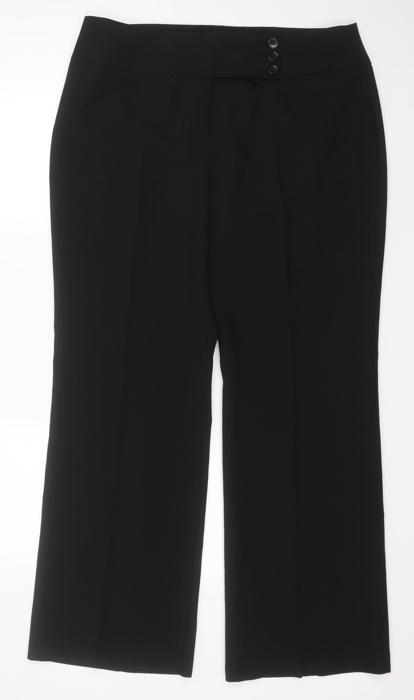 Marks and Spencer Womens Black  Polyester Trousers  Size 18 L32 in Regular
