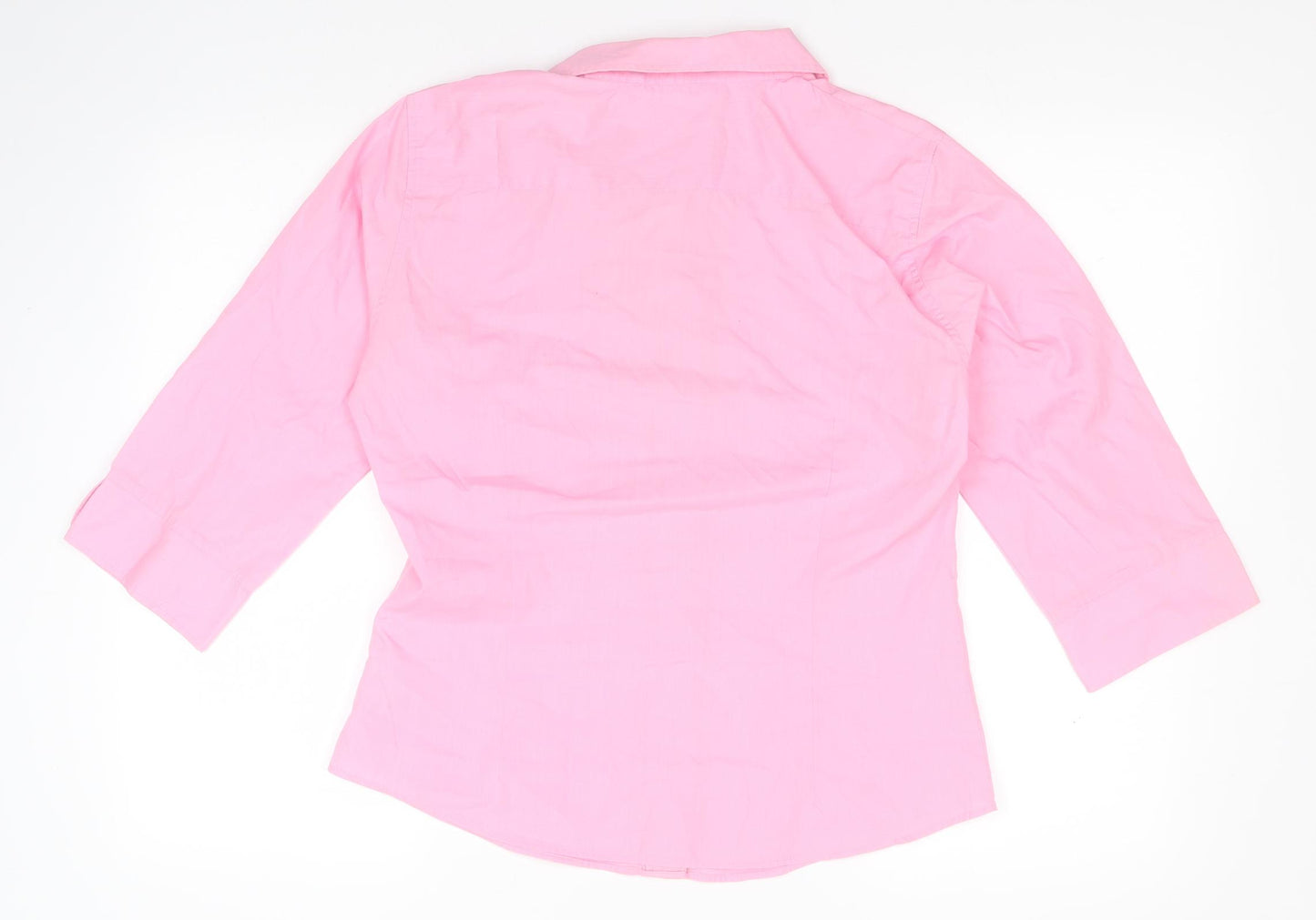 Dunnes Stores Womens Pink  Polyester Basic Button-Up Size 14 Collared