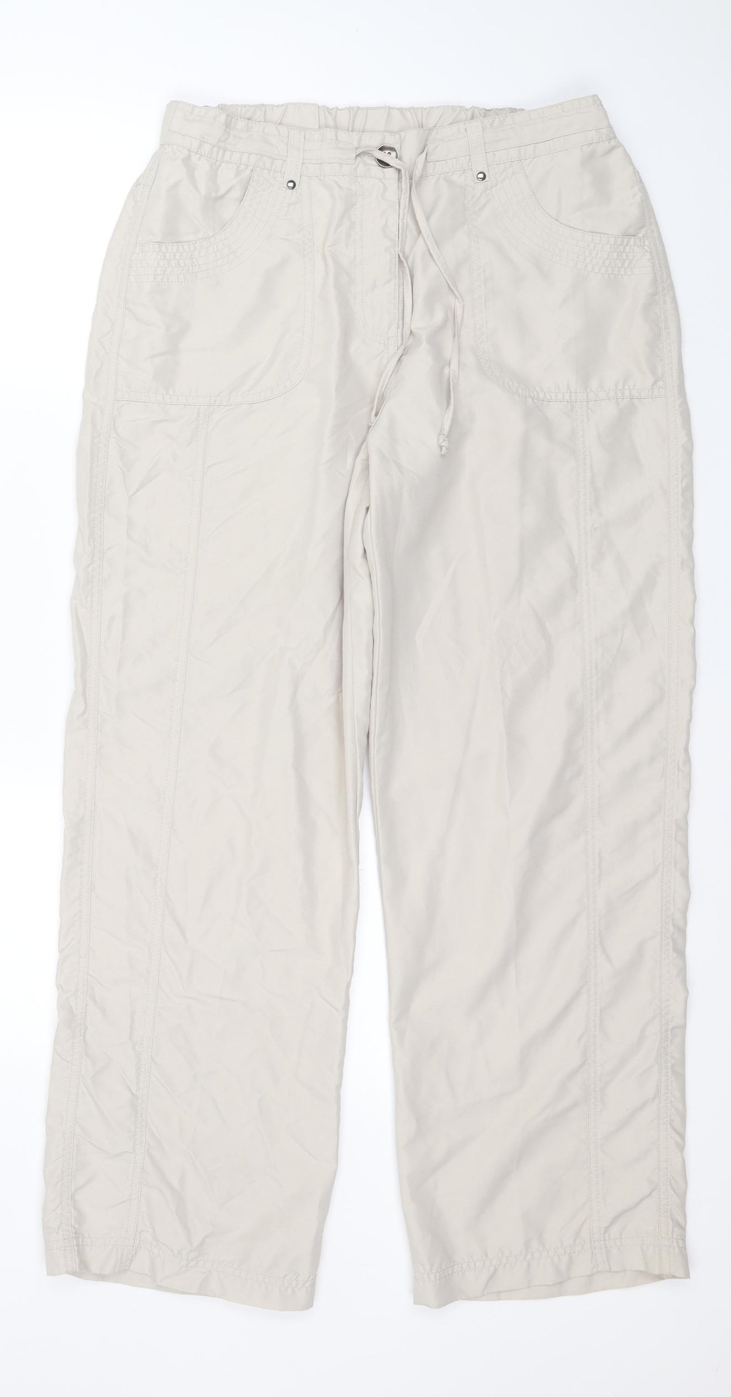 Cotton Traders Womens Green  Polyester Trousers  Size 14 L30 in Regular