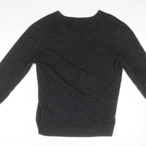 Cedar Wood State Mens Grey V-Neck  Acrylic Pullover Jumper Size S