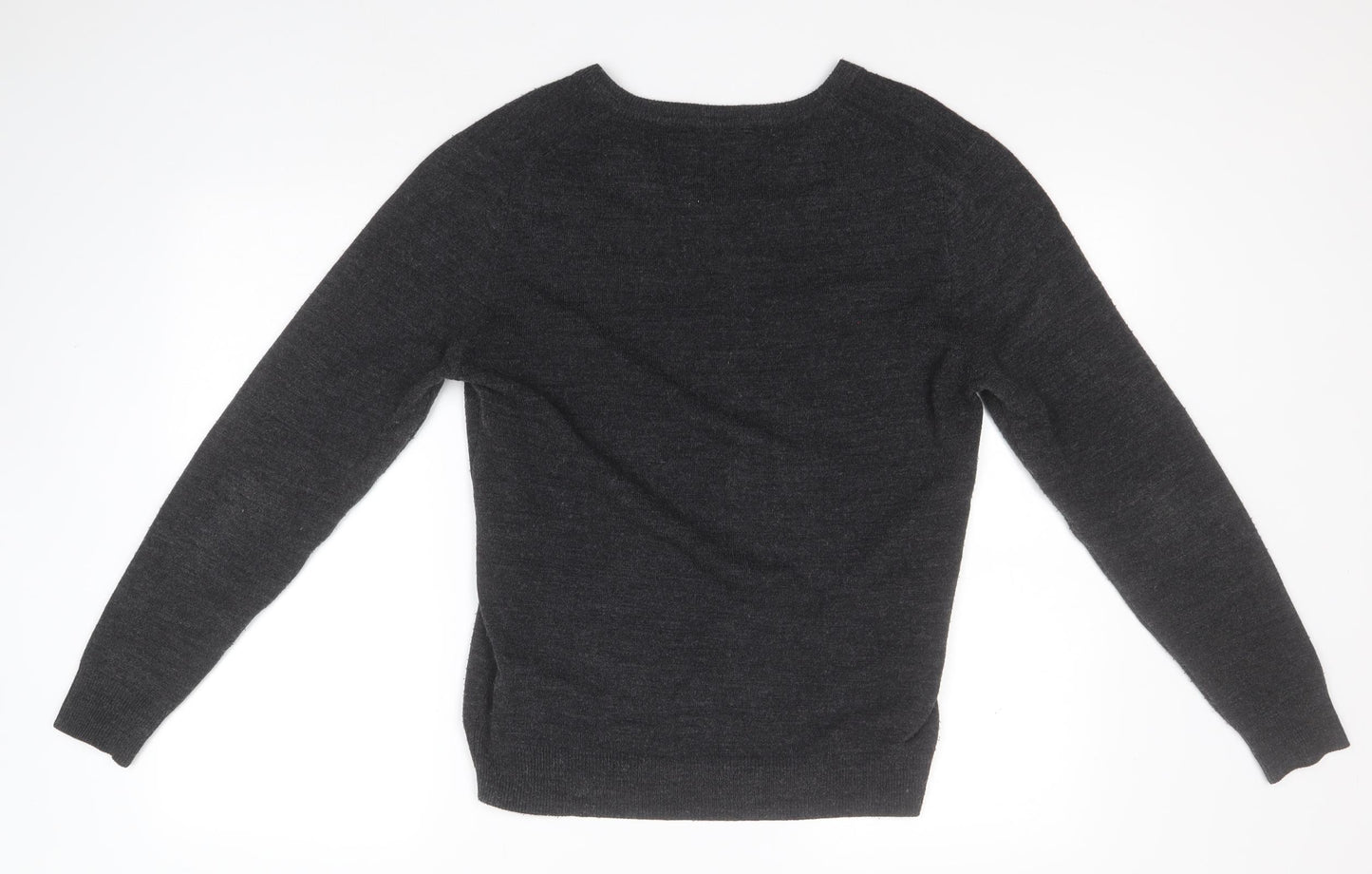 Cedar Wood State Mens Grey V-Neck  Acrylic Pullover Jumper Size S