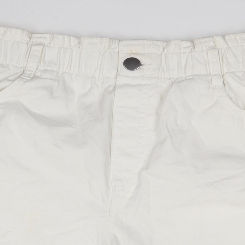 H&M Womens White  Cotton Cargo Shorts Size M L3 in Regular