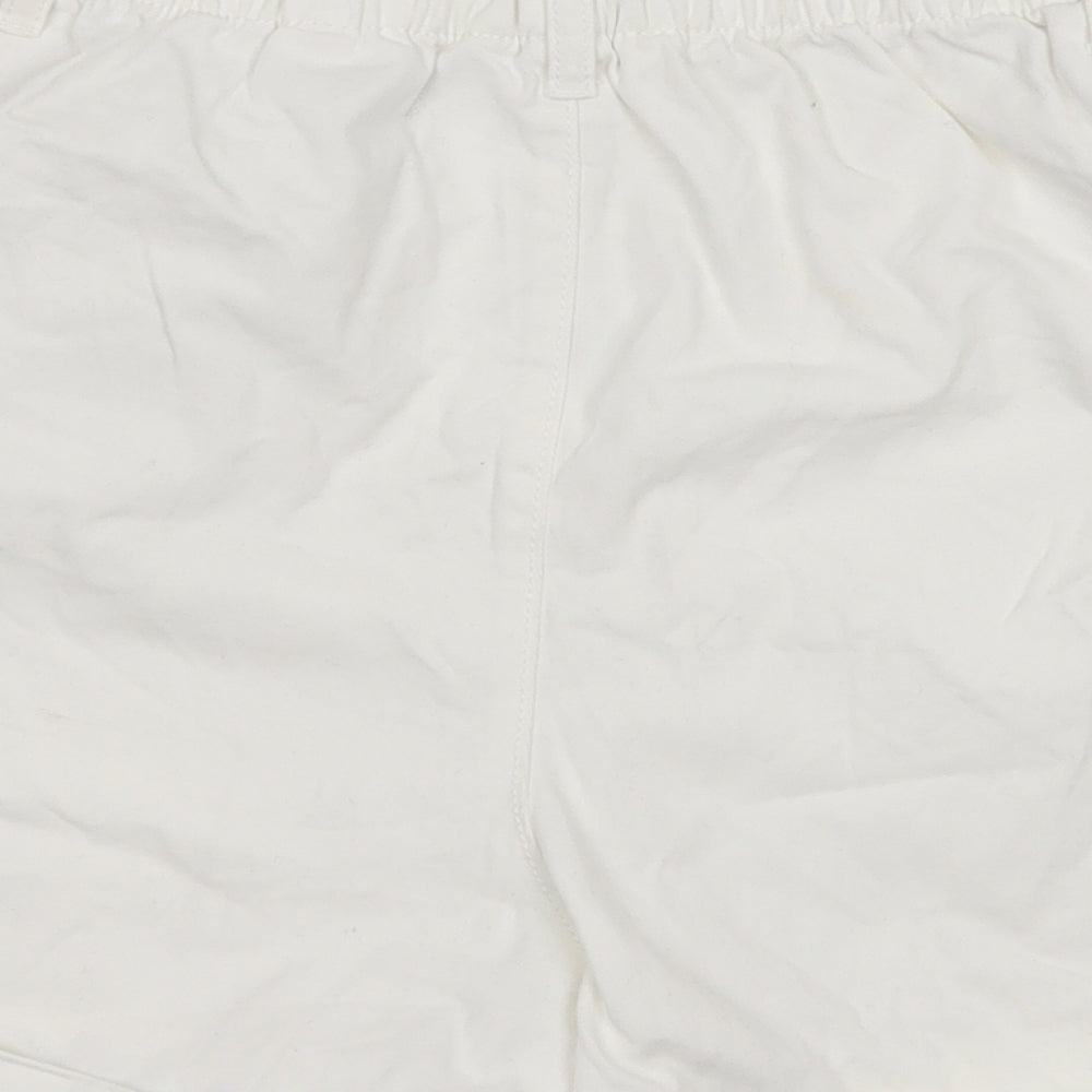 H&M Womens White  Cotton Cargo Shorts Size M L3 in Regular