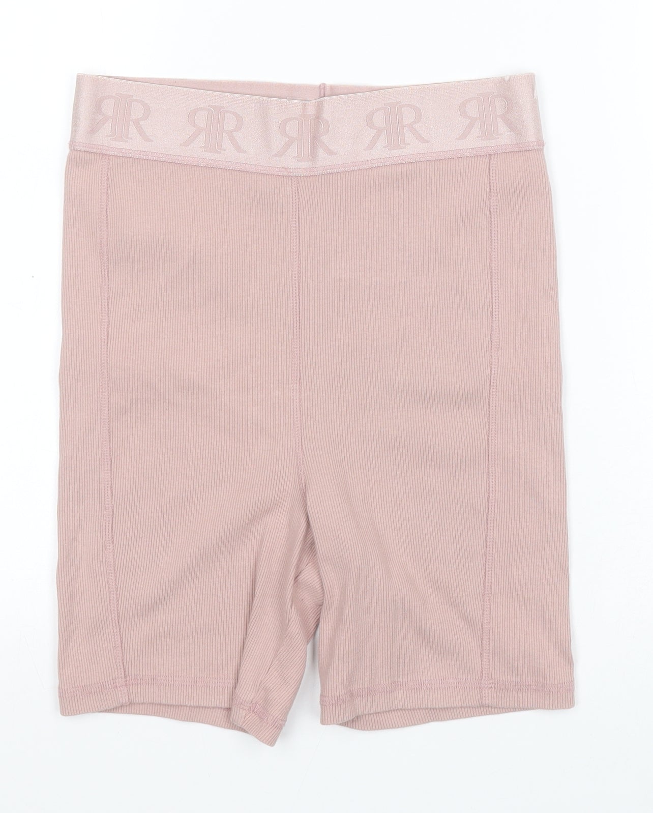 River Island Womens Pink Striped Cotton Compression Shorts Size 12 L6 in Regular