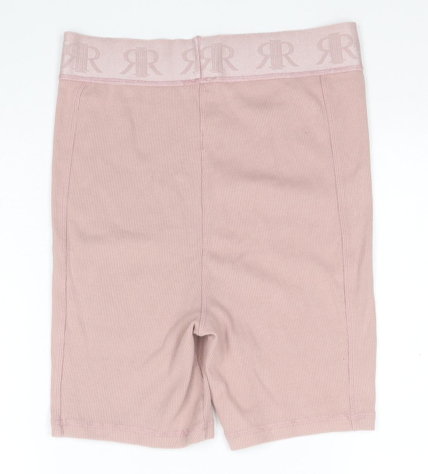 River Island Womens Pink Striped Cotton Compression Shorts Size 12 L6 in Regular