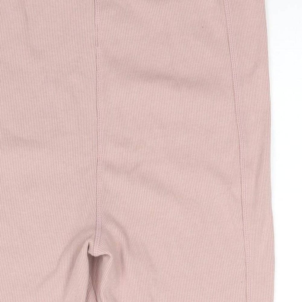River Island Womens Pink Striped Cotton Compression Shorts Size 12 L6 in Regular