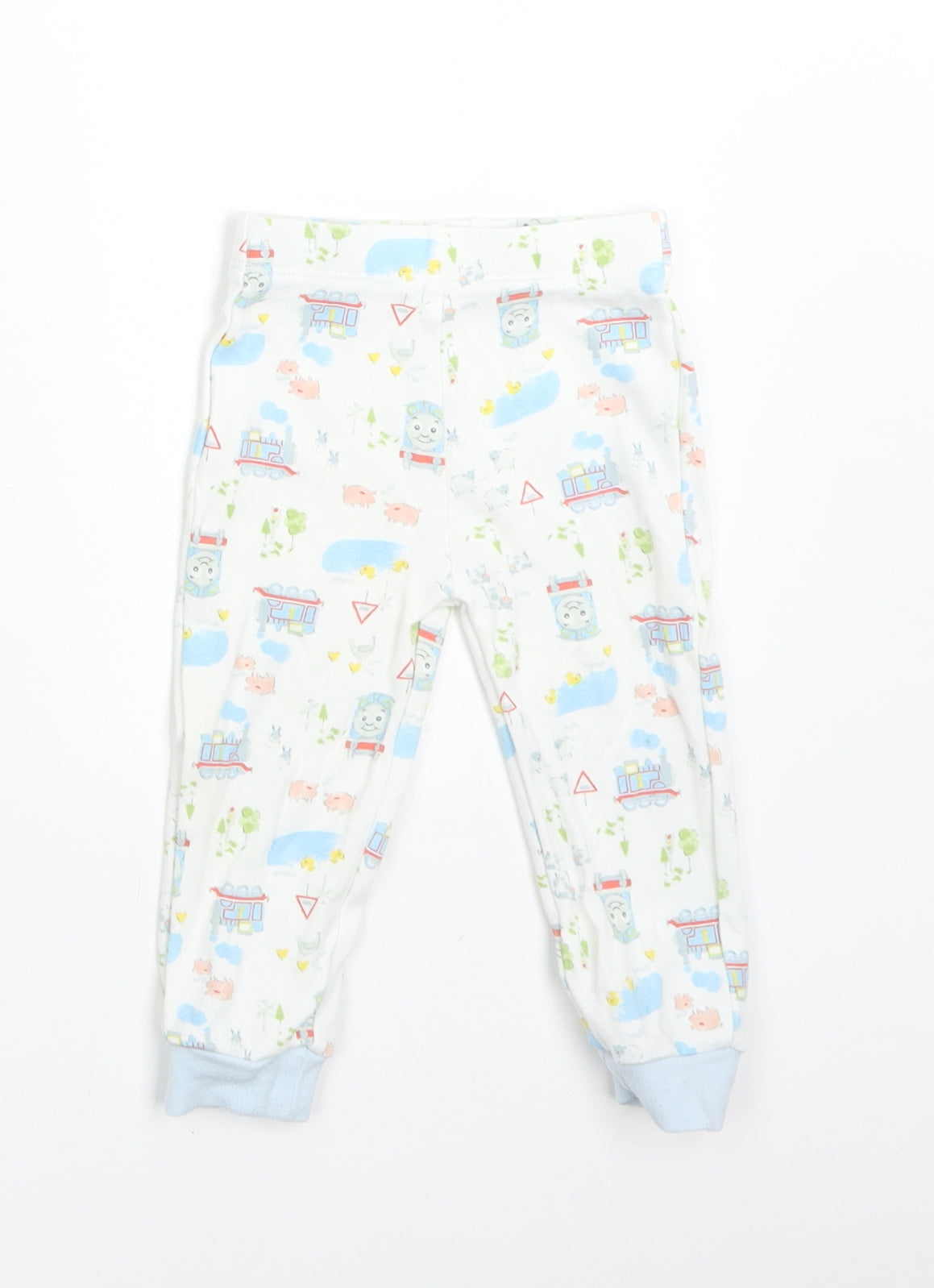 Thomas & Friends Boys White Solid Cotton  Pyjama Pants Size 6-9 Months   - THOMAS THE TANK ENGINE