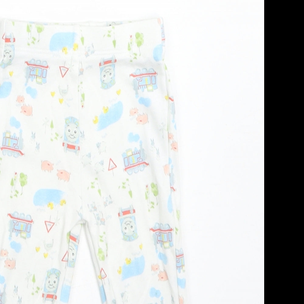 Thomas & Friends Boys White Solid Cotton  Pyjama Pants Size 6-9 Months   - THOMAS THE TANK ENGINE