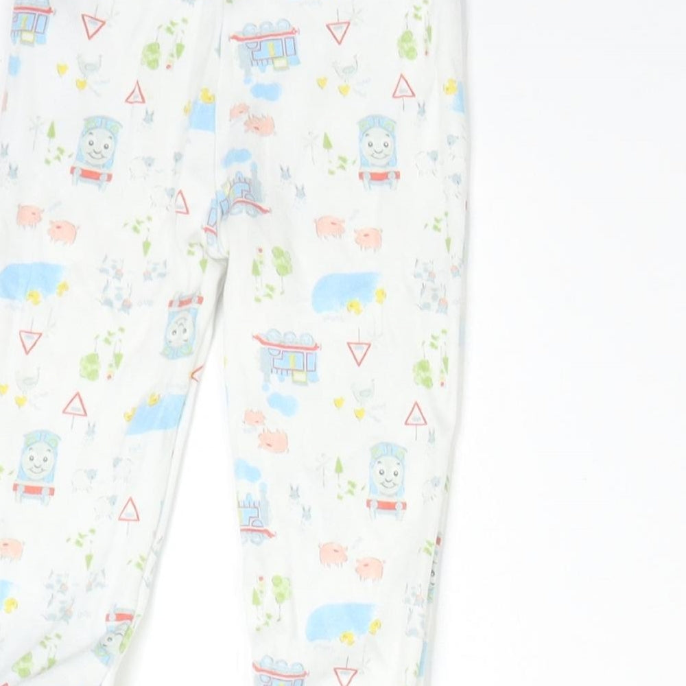 Thomas & Friends Boys White Solid Cotton  Pyjama Pants Size 6-9 Months   - THOMAS THE TANK ENGINE