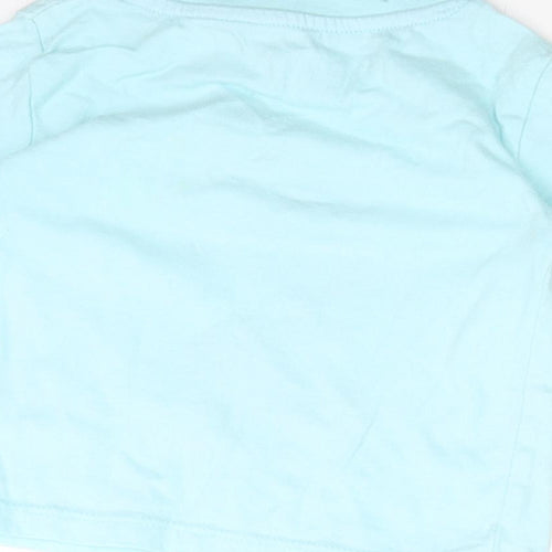 Peacocks Boys Blue  Cotton Basic T-Shirt Size 3-6 Months Round Neck  - BABY SHARK