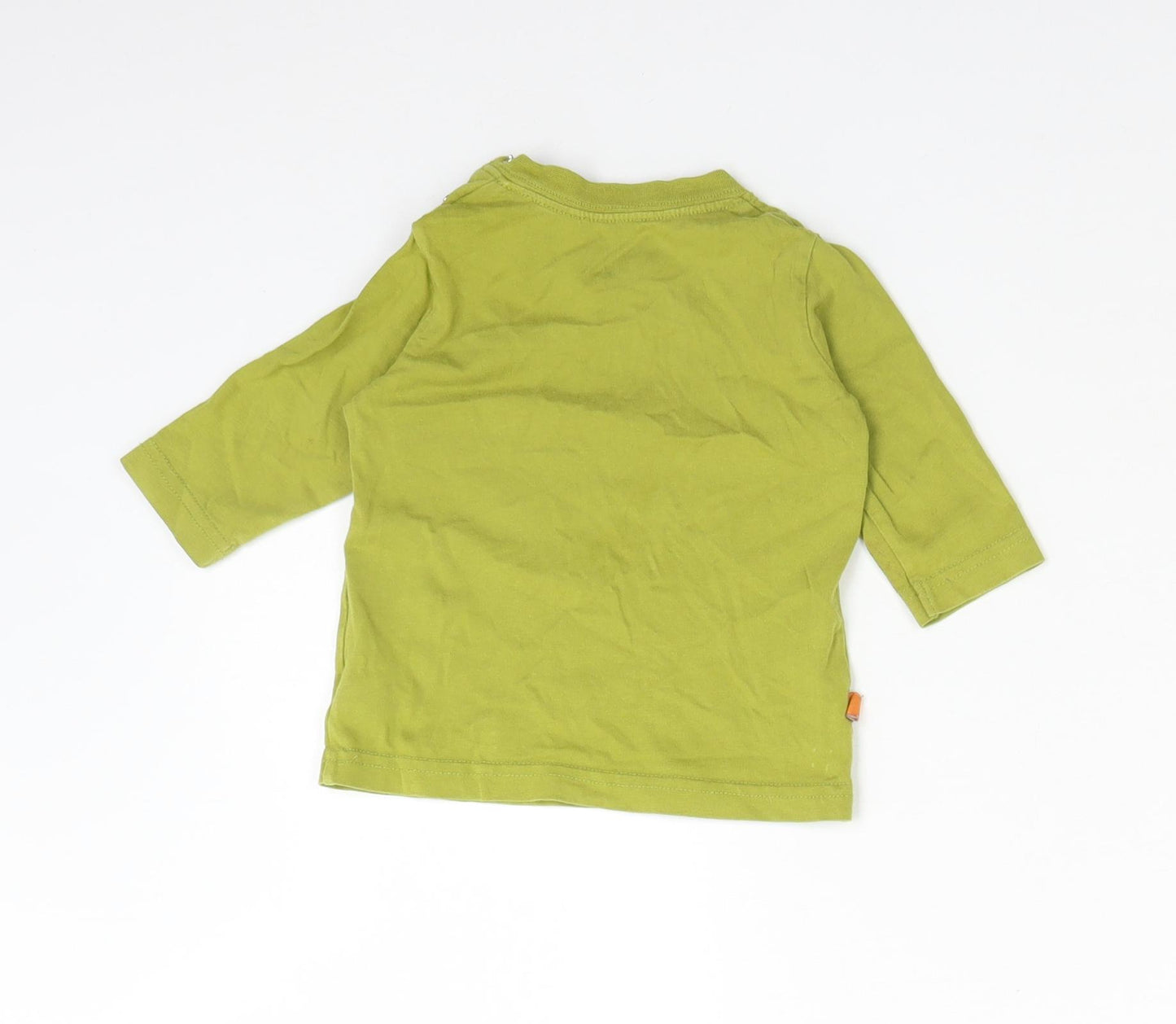 NEXT Boys Green  Cotton Basic T-Shirt Size 3-6 Months Crew Neck  - GIRAFFE