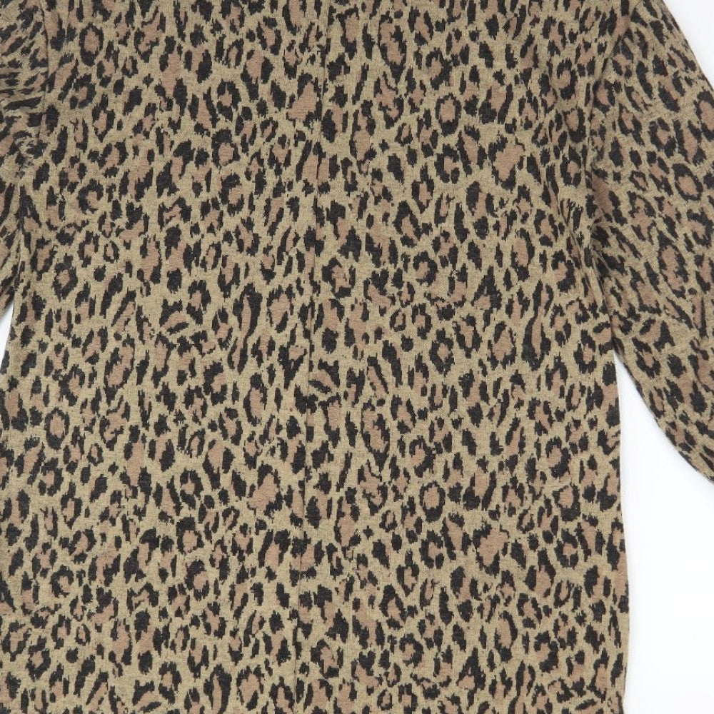 F&F Womens Multicoloured Animal Print Polyester A-Line  Size 12  Mock Neck