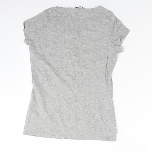 STORE TWENTY ONE Womens Grey  Cotton Basic T-Shirt Size 10 Round Neck - LOVE. CALIFORNIA