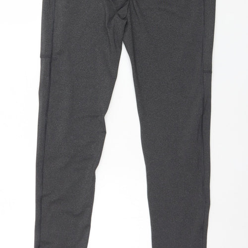 Preworn Womens Grey  Polyester  Leggings Size L L29 in