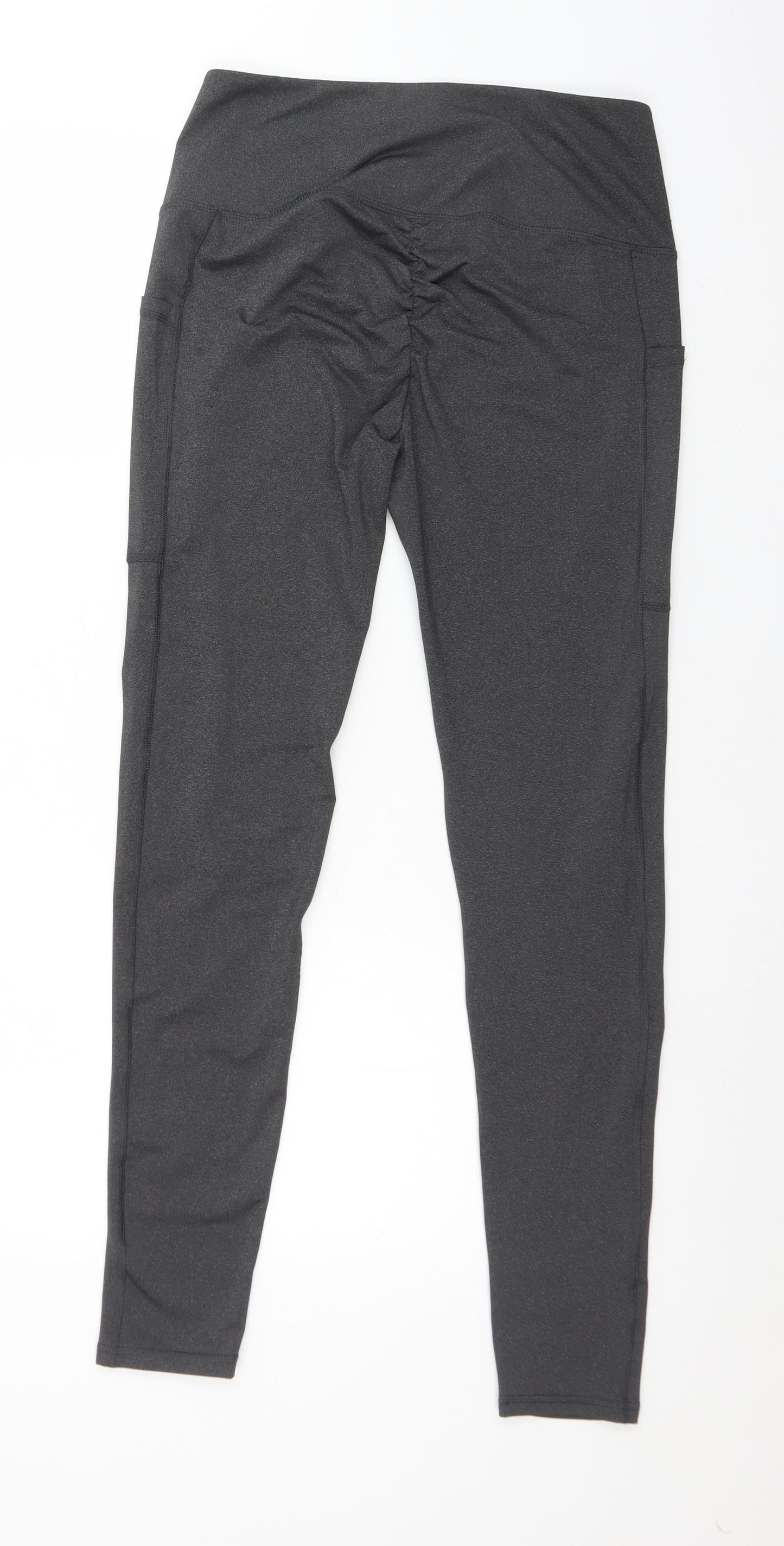 Preworn Womens Grey  Polyester  Leggings Size L L29 in