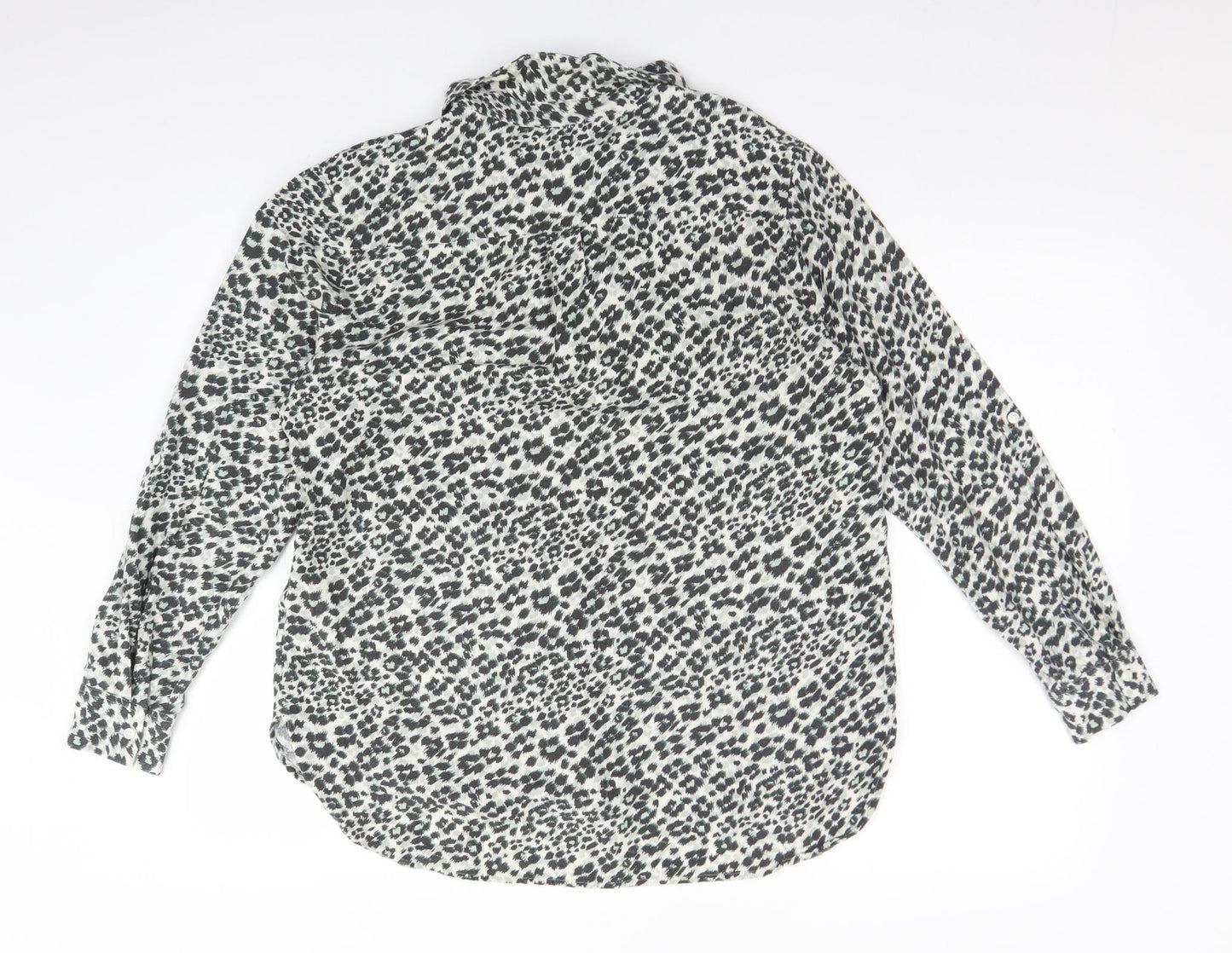 NEXT Womens Multicoloured Animal Print Viscose Basic Button-Up Size 14 Collared