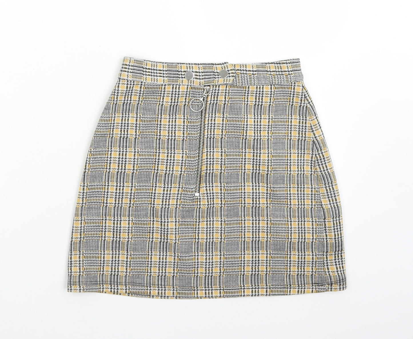 Topshop Womens Multicoloured Plaid Polyester Straight & Pencil Skirt Size 4