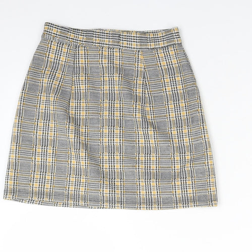 Topshop Womens Multicoloured Plaid Polyester Straight & Pencil Skirt Size 4