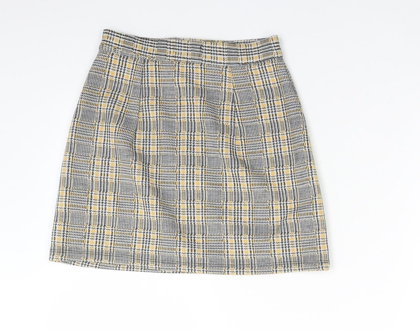Topshop Womens Multicoloured Plaid Polyester Straight & Pencil Skirt Size 4