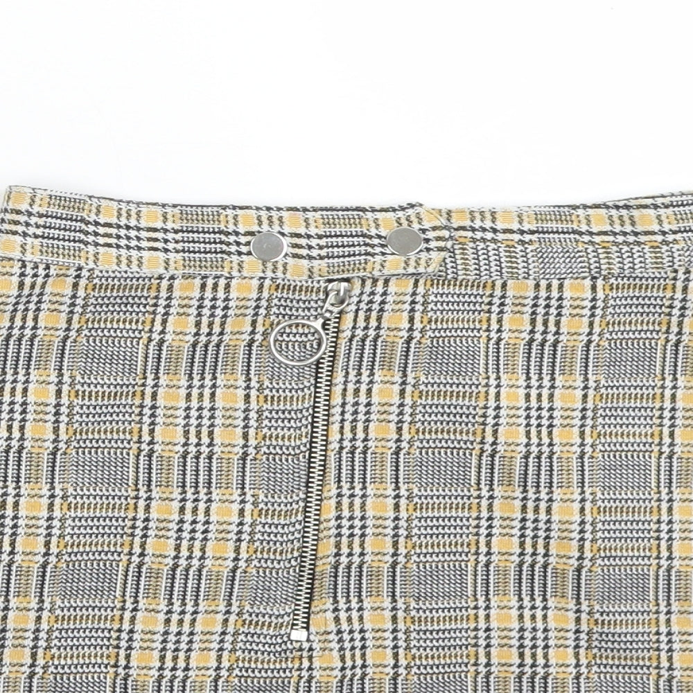 Topshop Womens Multicoloured Plaid Polyester Straight & Pencil Skirt Size 4