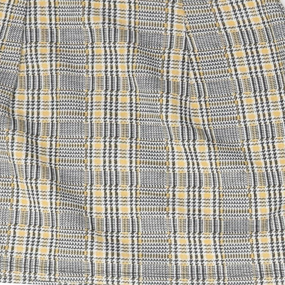 Topshop Womens Multicoloured Plaid Polyester Straight & Pencil Skirt Size 4