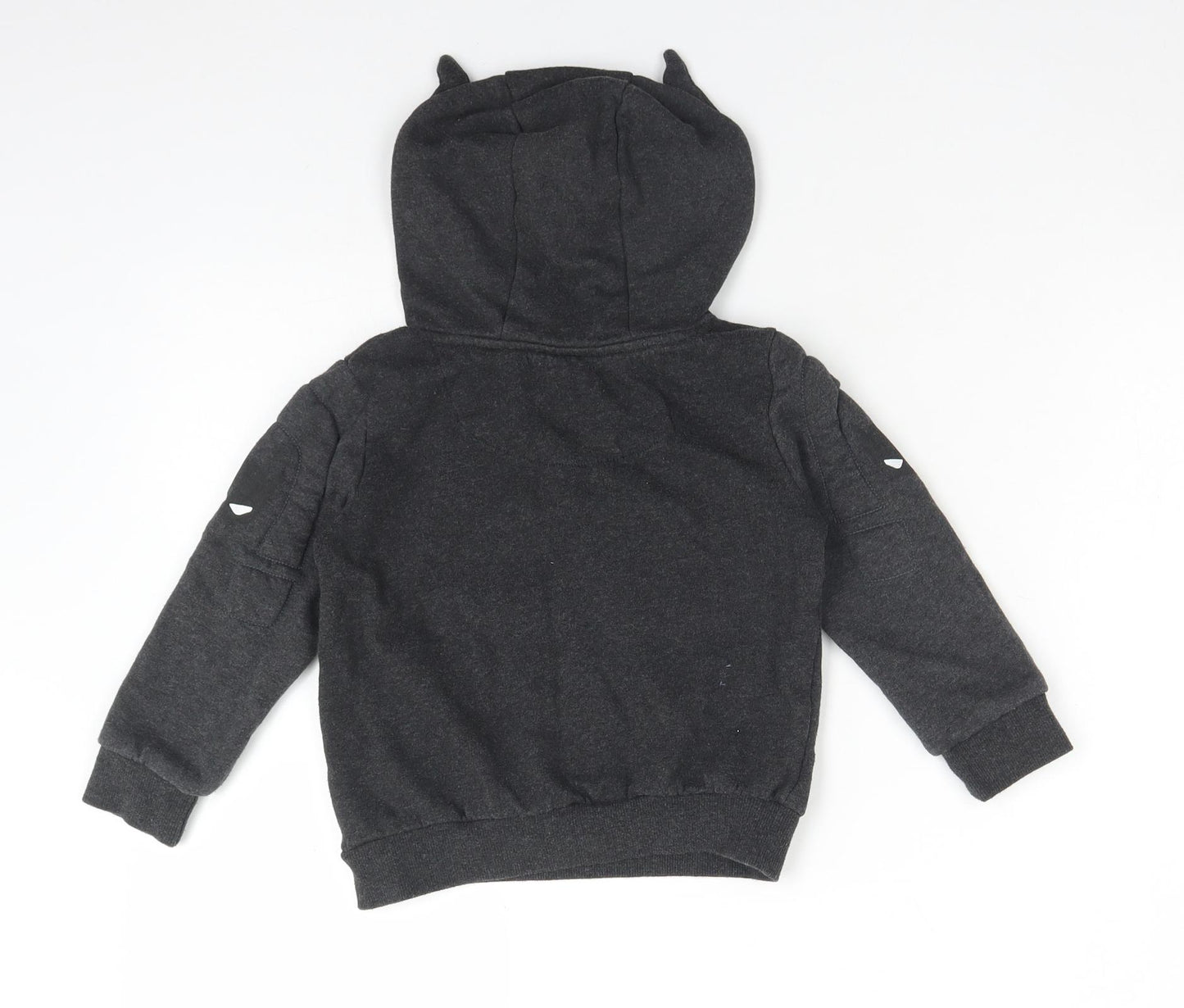 Batman Boys Grey  Cotton Pullover Hoodie Size 4-5 Years   - BATMAN