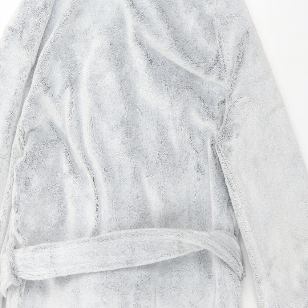 New Look Womens Grey Solid Polyester  Robe Size S