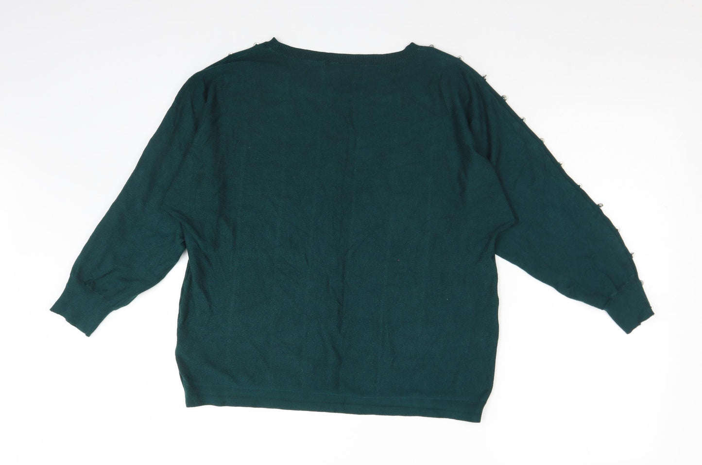 George Womens Green  Viscose Basic T-Shirt Size 14 Round Neck