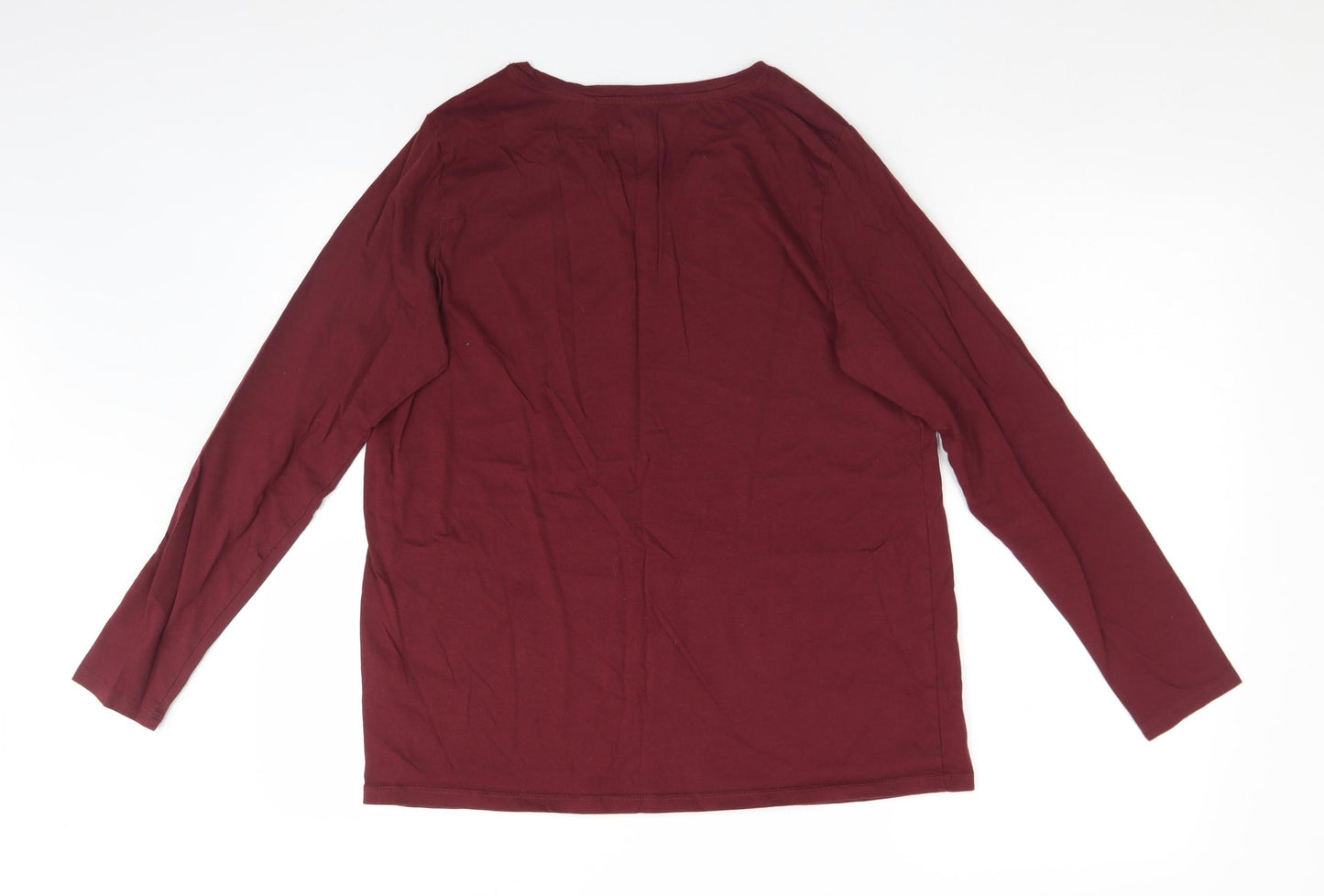 NEXT Womens Red  Cotton Basic T-Shirt Size 16 Round Neck