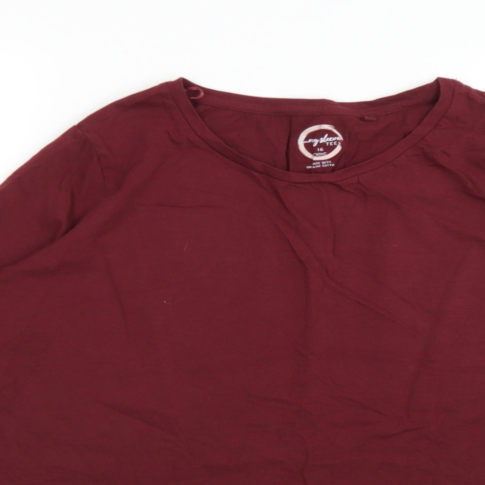 NEXT Womens Red  Cotton Basic T-Shirt Size 16 Round Neck