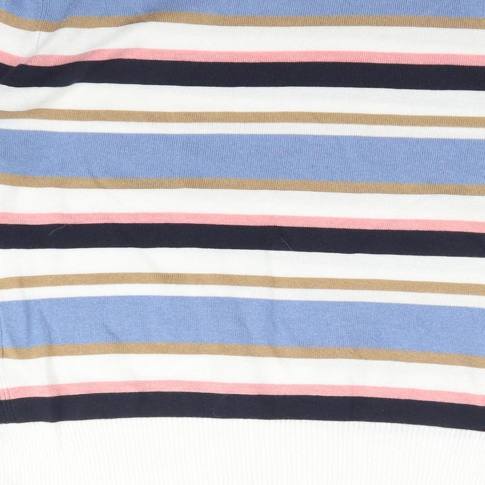 NEXT Womens Multicoloured Crew Neck Striped Polyester Pullover Jumper Size 14