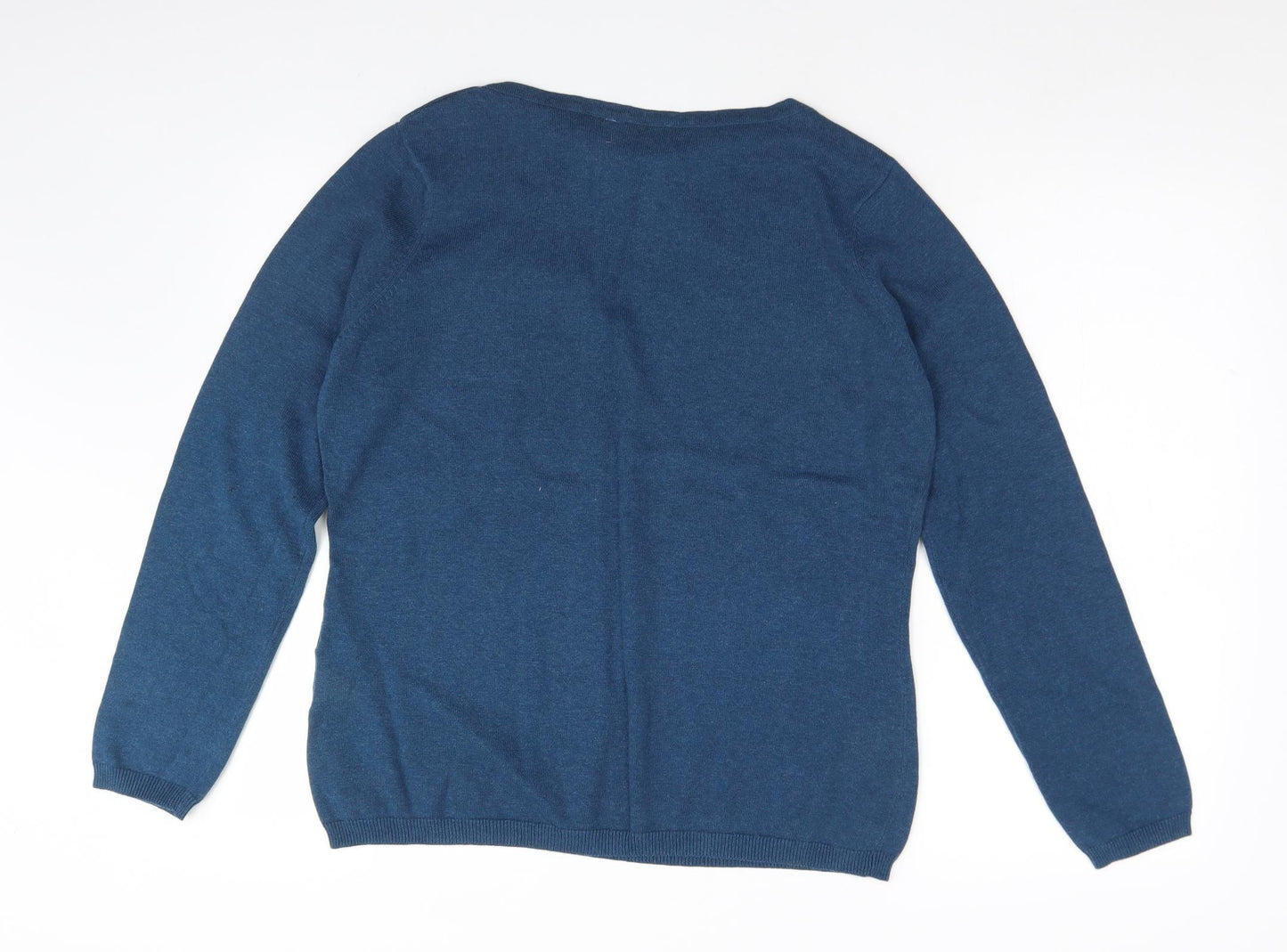 Regatta Womens Blue Boat Neck  Cotton Pullover Jumper Size 14