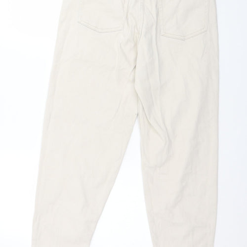 H&M Womens Ivory  Cotton Straight Jeans Size 12 L27 in Regular