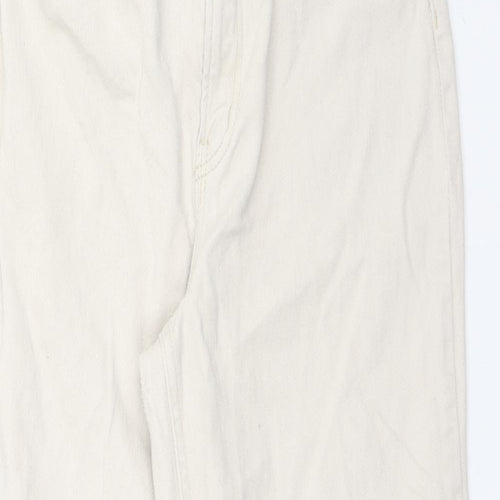 H&M Womens Ivory  Cotton Straight Jeans Size 12 L27 in Regular