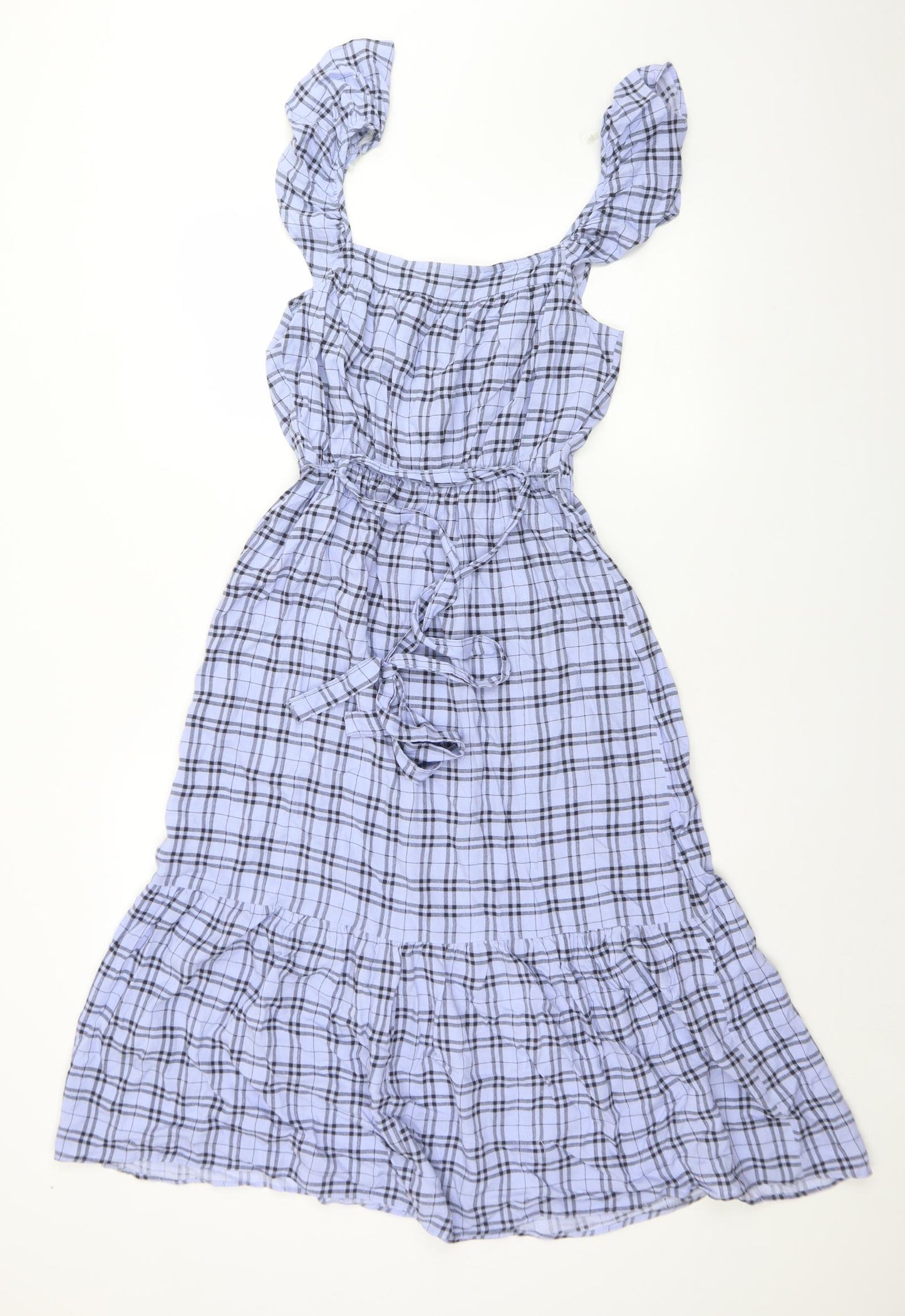 George Womens Multicoloured Check Viscose A-Line  Size 8  Round Neck