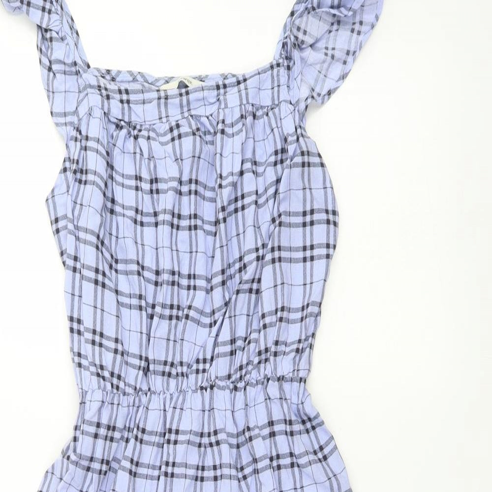 George Womens Multicoloured Check Viscose A-Line  Size 8  Round Neck