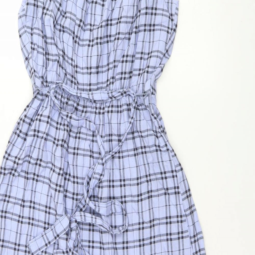 George Womens Multicoloured Check Viscose A-Line  Size 8  Round Neck