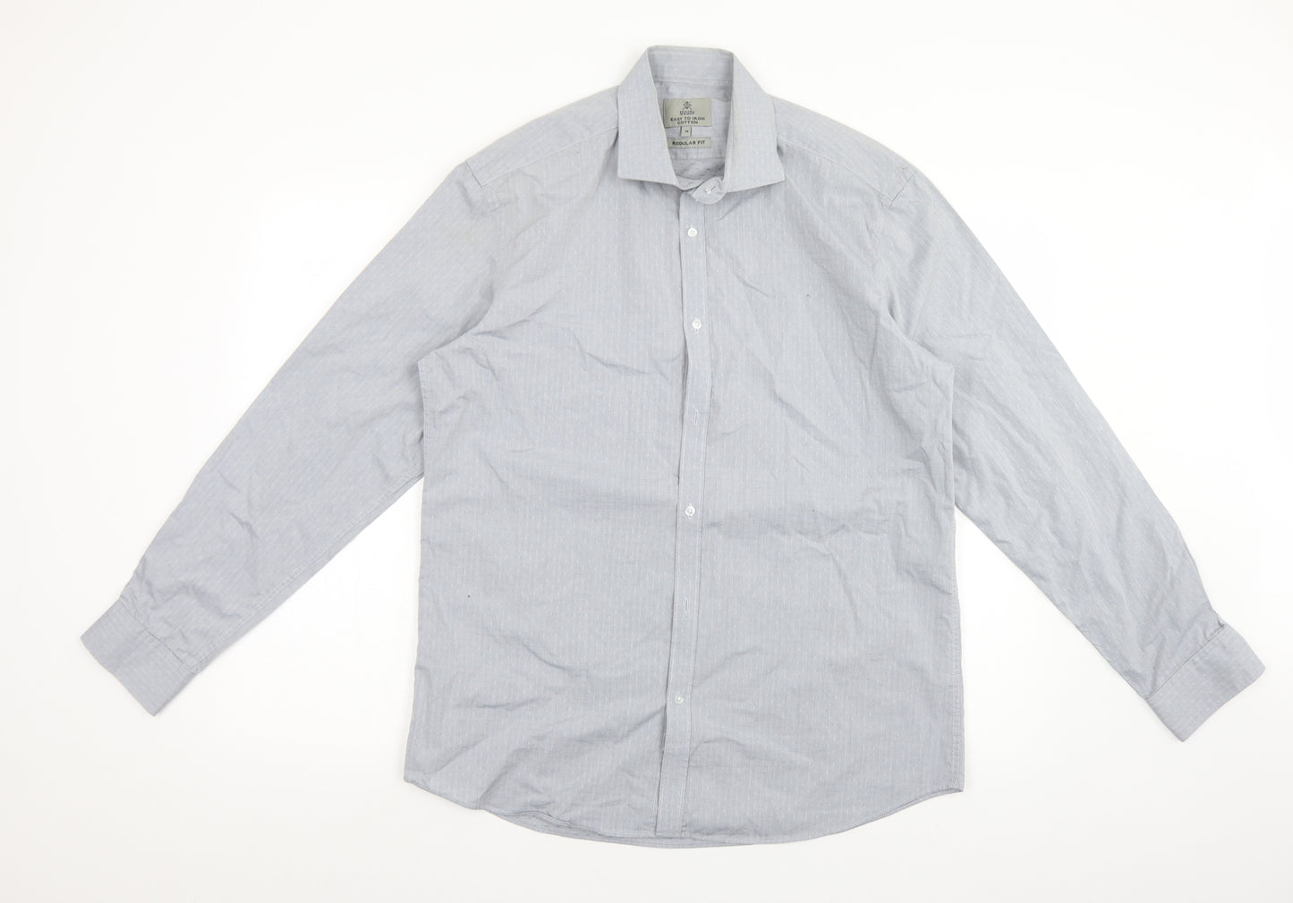 TAYLOR&WRIGHT Mens Grey Polka Dot Cotton  Dress Shirt Size 16 Collared