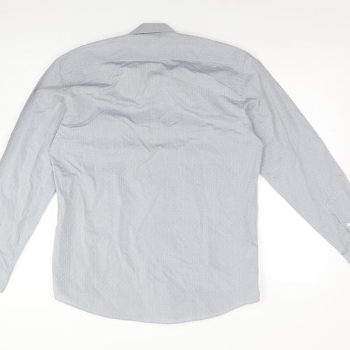 TAYLOR&WRIGHT Mens Grey Polka Dot Cotton  Dress Shirt Size 16 Collared
