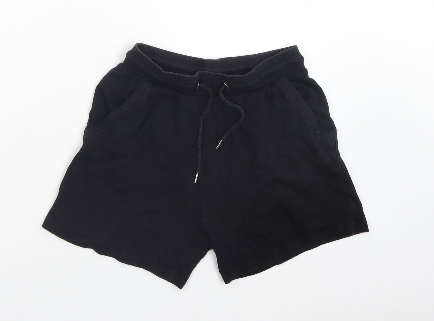 TU Womens Black  Cotton Sweat Shorts Size 8 L4 in Regular