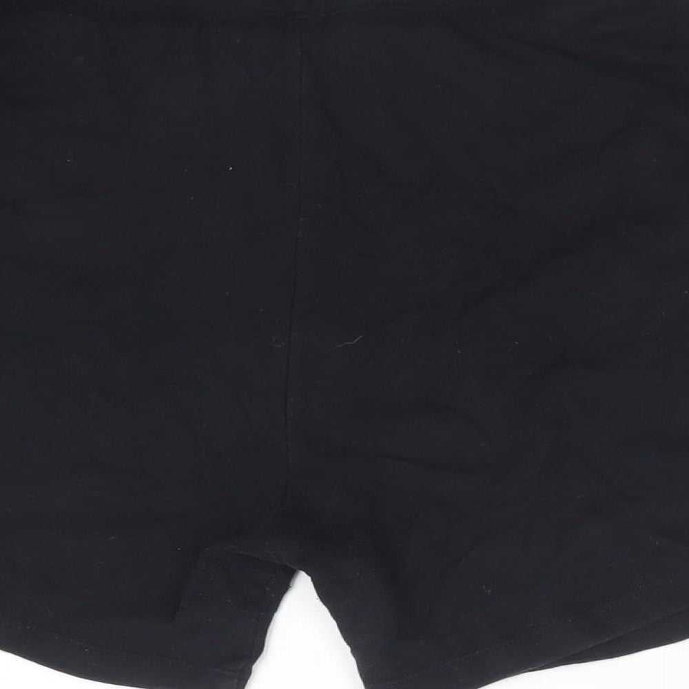 TU Womens Black  Cotton Sweat Shorts Size 8 L4 in Regular